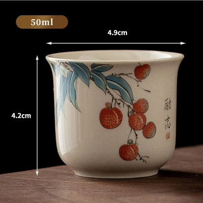 50/70 ml ceașcă de ceai din ceramică din ceramică din plantă, în stil japonez, set de ceai Kung Fu, ceașcă de porțelan, ceașcă de ceai creativă, realizată manual, acasă