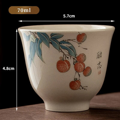 50/70 ml ceașcă de ceai din ceramică din ceramică din plantă, în stil japonez, set de ceai Kung Fu, ceașcă de porțelan, ceașcă de ceai creativă, realizată manual, acasă