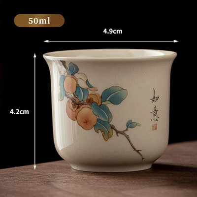 50/70 ml ceașcă de ceai din ceramică din ceramică din plantă, în stil japonez, set de ceai Kung Fu, ceașcă de porțelan, ceașcă de ceai creativă, realizată manual, acasă
