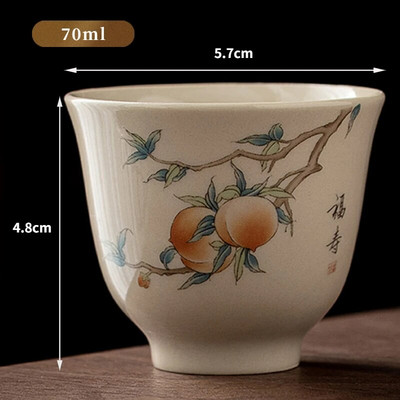 50/70 ml ceașcă de ceai din ceramică din ceramică din plantă, în stil japonez, set de ceai Kung Fu, ceașcă de porțelan, ceașcă de ceai creativă, realizată manual, acasă