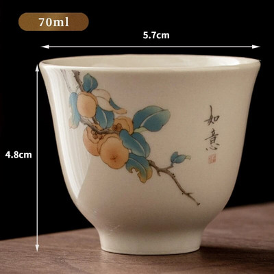 50/70 ml ceașcă de ceai din ceramică din ceramică din plantă, în stil japonez, set de ceai Kung Fu, ceașcă de porțelan, ceașcă de ceai creativă, realizată manual, acasă