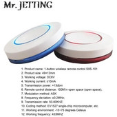 6V 433Mhz bezvadu tālvadības pults, 1 poga, apaļš tālvadības pults slēdzis Jūtieties brīvi ielīmēt EV1527 mikroshēmas mācību veids