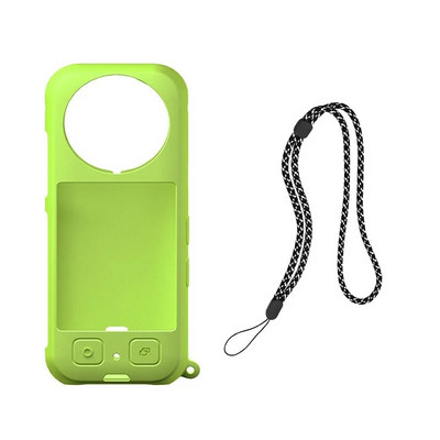 Insta360 X3 Body szilikon védőtok biztonsági csuklópánttal, elveszésgátló kötélvédő burkolattal, kiegészítőkkel Insta 360 X 3-hoz