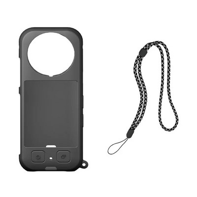 Insta360 X3 Body szilikon védőtok biztonsági csuklópánttal, elveszésgátló kötélvédő burkolattal, kiegészítőkkel Insta 360 X 3-hoz