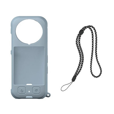 Insta360 X3 Body szilikon védőtok biztonsági csuklópánttal, elveszésgátló kötélvédő burkolattal, kiegészítőkkel Insta 360 X 3-hoz