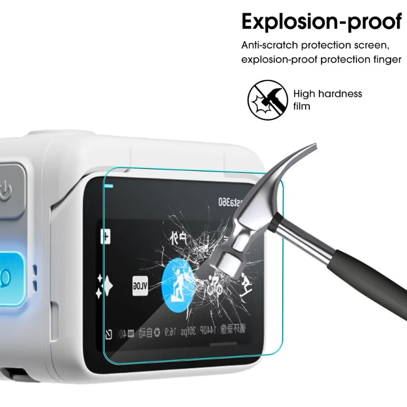 Skirta Insta360 GO 3 ekrano apsaugai, objektyvo apsauginei plėvelei, įbrėžimams atspari grūdintam stiklui, skirta Insta 360 GO3 fotoaparato priedams