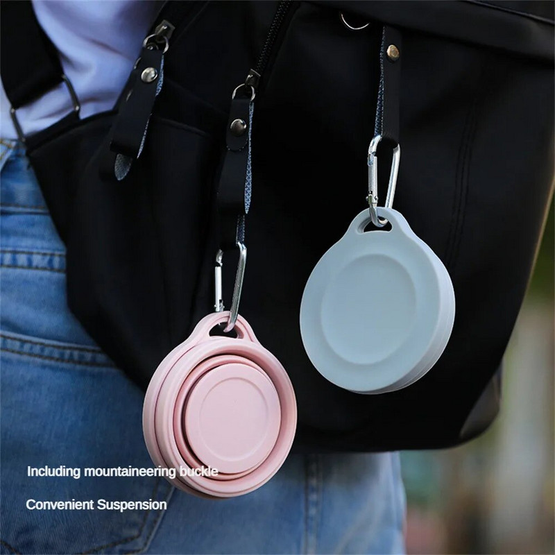 Ceașă pliabilă de 150 ml, mini ceașcă retractabilă din silicon, ceașcă de ceai portabilă cu capac, ceașcă telescopică de cafea pentru călătorie în aer liber