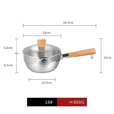 Japanski snježni lonac od nehrđajućeg čelika Lonac za kućanstvo s neprijanjajućim premazom za kuhanje instant rezanaca s izljevom Lonac za mlijeko