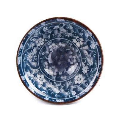 1 tk käsitsi maalitud koonustass Käsitsi valmistatud sinisest ja valgest portselanist teetassiga reisikeraamiline teekauss, kestendusevastane meditatsioonitassi teekomplekt