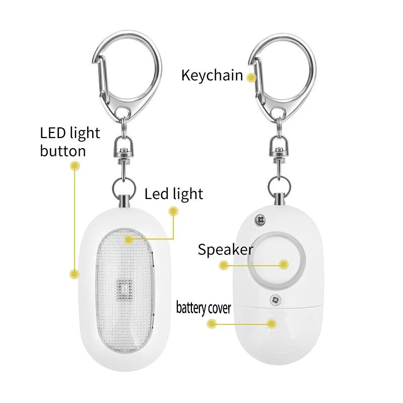 Moterų savigynos įtaisas, 130 dB naktinio bėgimo avarinis signalas, nešiojamasis asmeninis lauko LED įspėjamasis signalas