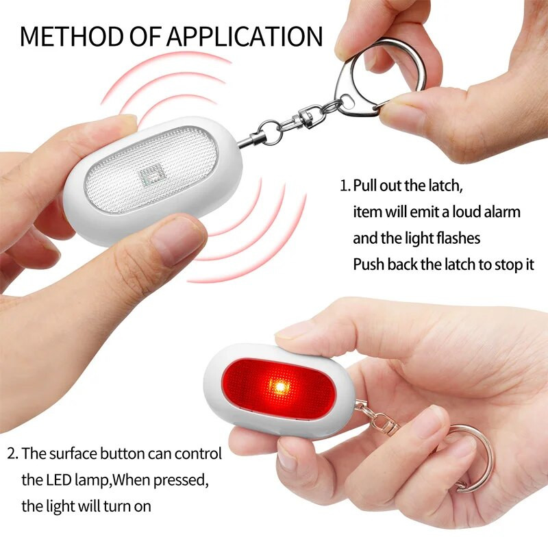 Moterų savigynos įtaisas, 130 dB naktinio bėgimo avarinis signalas, nešiojamasis asmeninis lauko LED įspėjamasis signalas