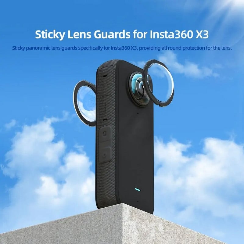 Insta360 X3 Pretskrāpējumiem, lipīgajiem objektīva aizsargiem Dual-Lens 360 Mod For Insta 360 X3 Protector Objektīva vāciņš Kameras piederumi 1 pāris
