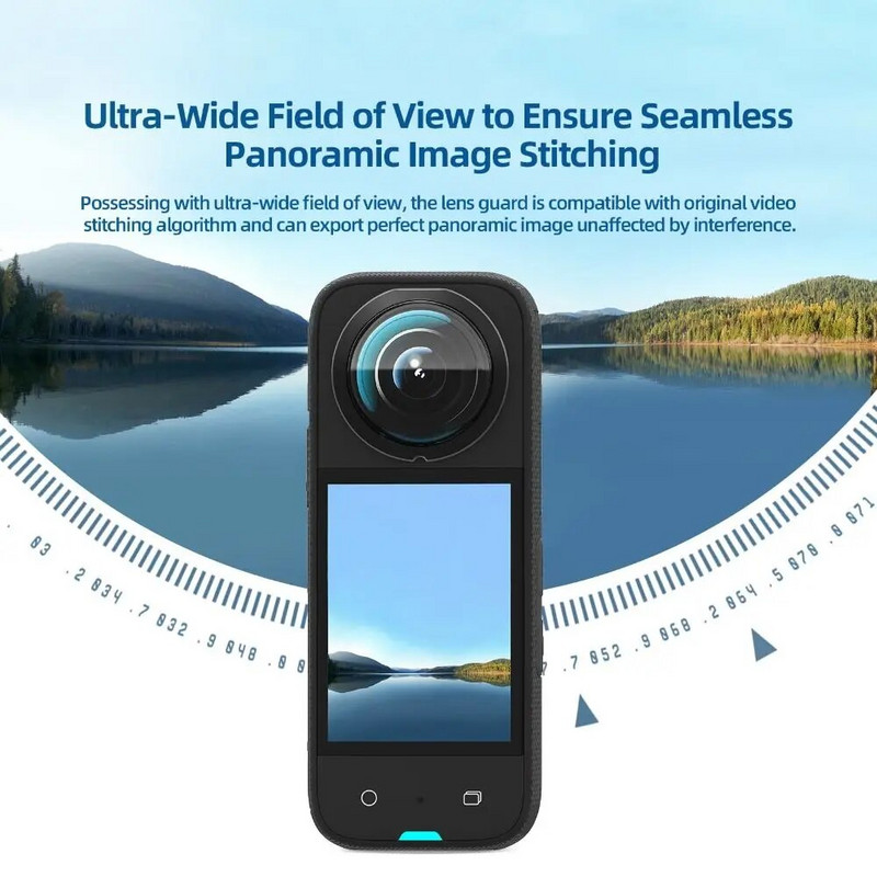 Insta360 X3 Pretskrāpējumiem, lipīgajiem objektīva aizsargiem Dual-Lens 360 Mod For Insta 360 X3 Protector Objektīva vāciņš Kameras piederumi 1 pāris