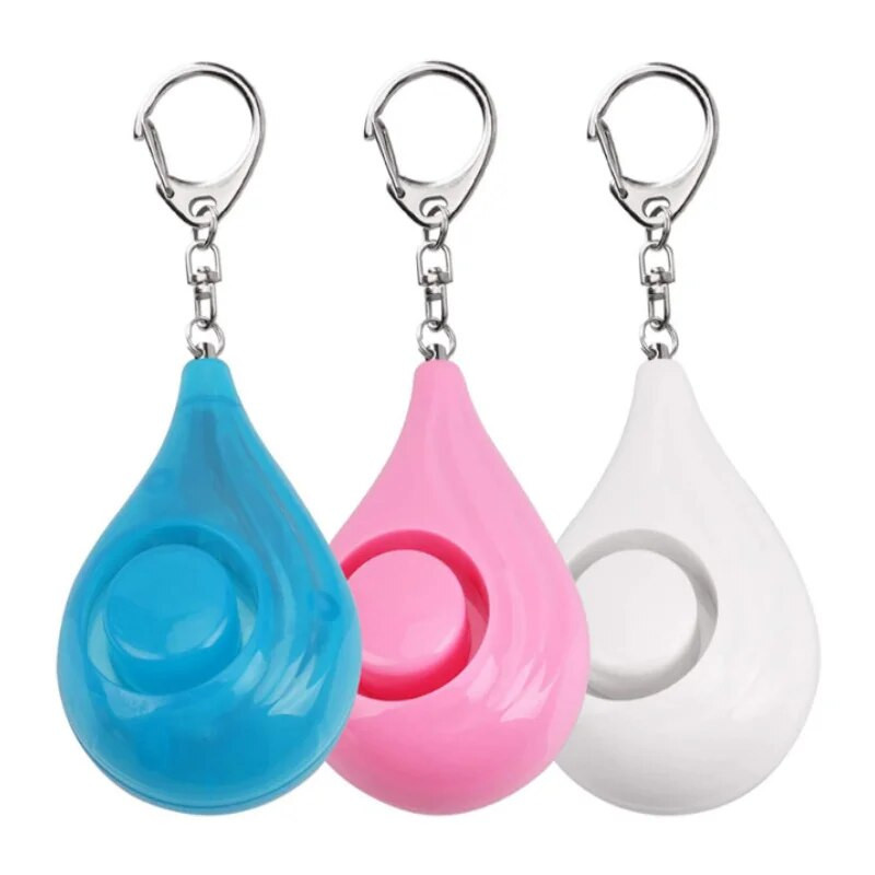 Dámske zariadenie proti lúpeži typu kvapka vody, prenosný osobný alarm, bezpečnostný kľúč s červeným blikajúcim svetlom, núdzové upozornenie