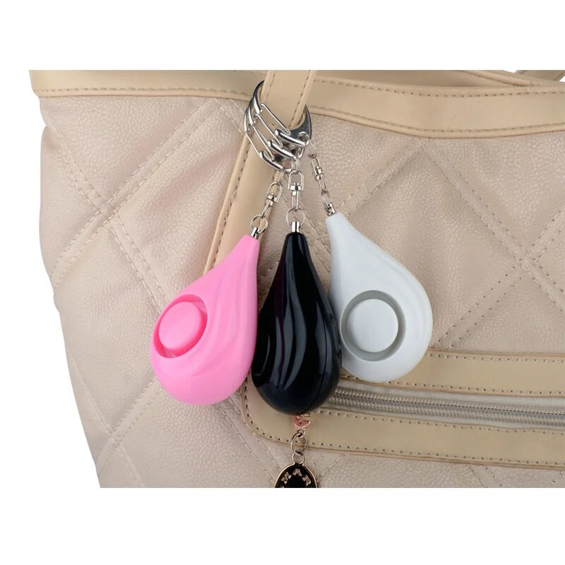 Dámske zariadenie proti lúpeži typu kvapka vody, prenosný osobný alarm, bezpečnostný kľúč s červeným blikajúcim svetlom, núdzové upozornenie