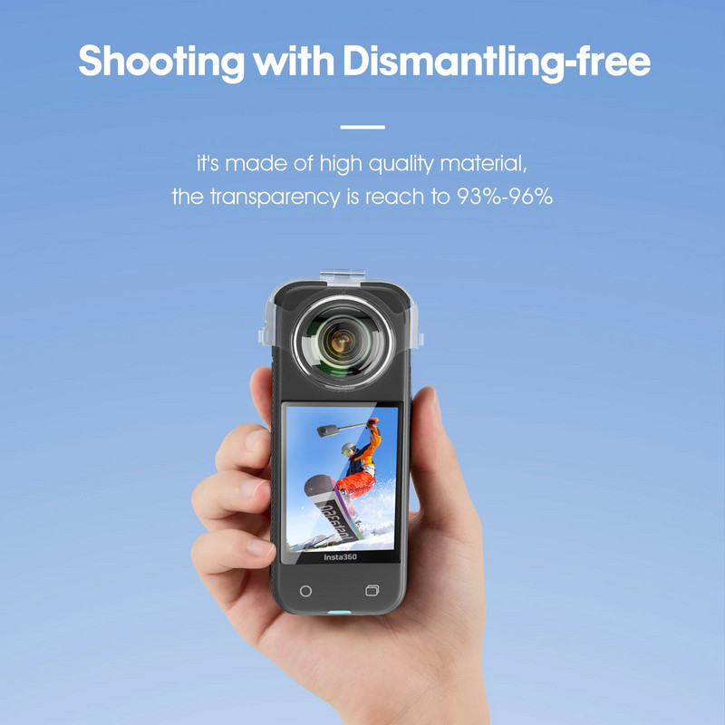 Insta 360 X3 permatomų objektyvo apsauginių apsauginių elementų apsaugai nuo vandeniui atsparaus veidrodinio lęšio apsaugos, skirto 360 X3 fotoaparato apsaugos priedams