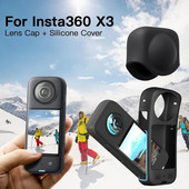 Zaštitna kapica za objektiv + poklopac za tijelo za Insta360 X3 Silikonsko kućište, zaštita za leće za Insta 360 X3 Dodatak protiv ogrebotina