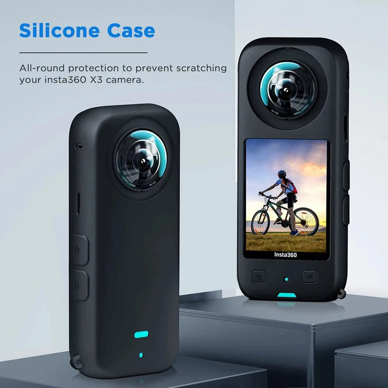 Zaštitna kapica za objektiv + poklopac za tijelo za Insta360 X3 Silikonsko kućište, zaštita za leće za Insta 360 X3 Dodatak protiv ogrebotina