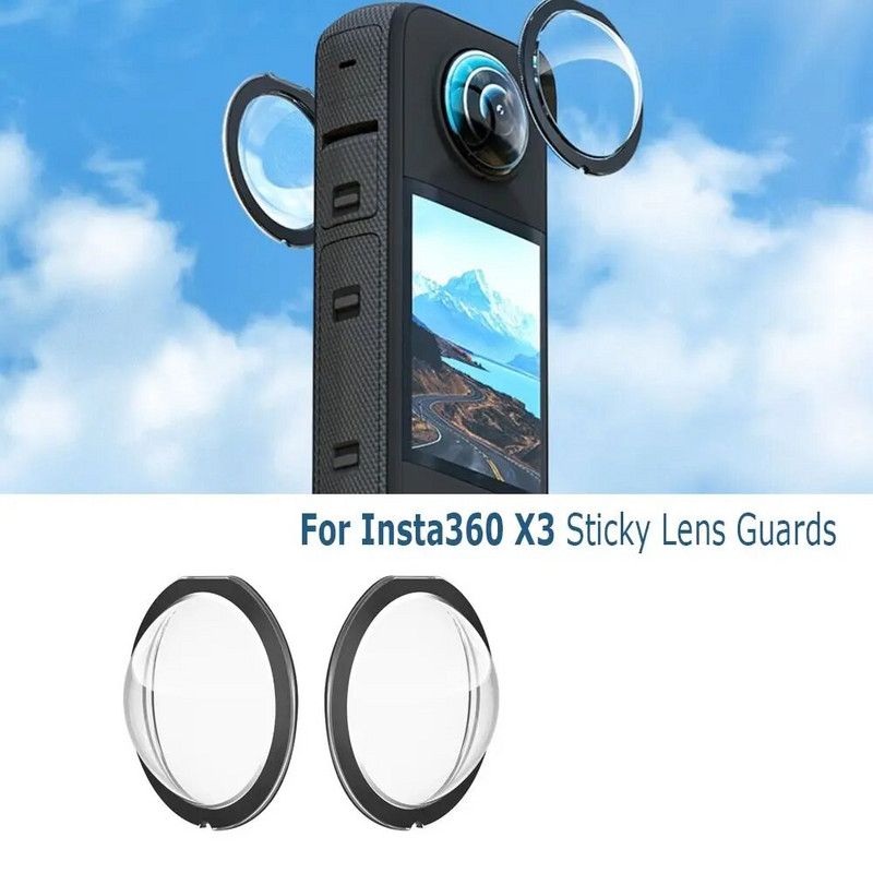 2 bucăți anti-zgârieturi pentru Insta360 X3 Apărătoare de lentile lipicioase Mod 360 cu lentile duble pentru Insta 360 X3 Capac de protecție pentru obiectiv Accesorii pentru cameră Nou