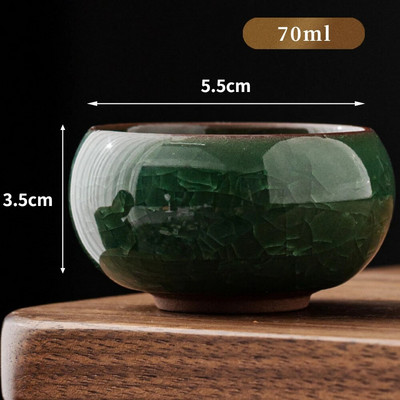 Boutique Longquan Black Ice Celadon Master Cup Handmade Ice Cracked Ceramic Teaset Teaset Chazhan Ceaș mare Sake pentru ceai