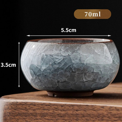 Boutique Longquan Black Ice Celadon Master Cup Handmade Ice Cracked Ceramic Teaset Teaset Chazhan Ceaș mare Sake pentru ceai