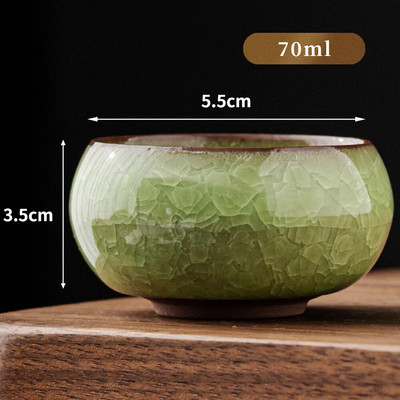 Boutique Longquan Black Ice Celadon Master Cup Handmade Ice Cracked Ceramic Teaset Teaset Chazhan Ceaș mare Sake pentru ceai