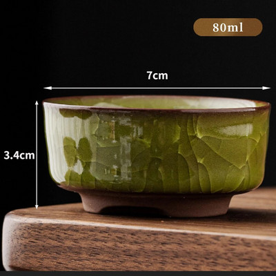 Boutique Longquan Black Ice Celadon Master Cup Handmade Ice Cracked Ceramic Teaset Teaset Chazhan Ceaș mare Sake pentru ceai