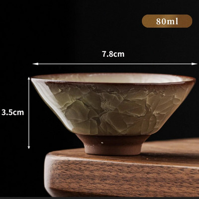 Boutique Longquan Black Ice Celadon Master Cup Handmade Ice Cracked Ceramic Teaset Teaset Chazhan Ceaș mare Sake pentru ceai