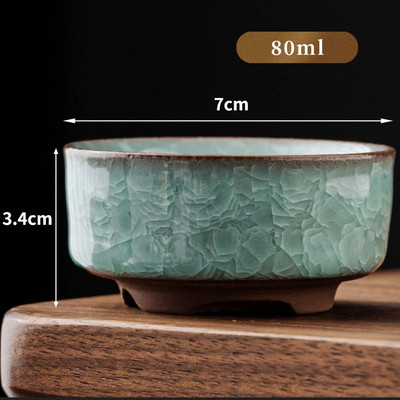 Boutique Longquan Black Ice Celadon Master Cup Handmade Ice Cracked Ceramic Teaset Teaset Chazhan Ceaș mare Sake pentru ceai