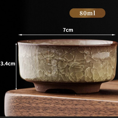 Boutique Longquan Black Ice Celadon Master Cup Handmade Ice Cracked Ceramic Teaset Teaset Chazhan Ceaș mare Sake pentru ceai