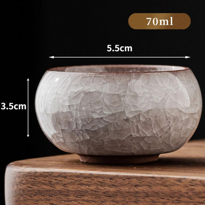 Boutique Longquan Black Ice Celadon Master Cup Handmade Ice Cracked Ceramic Teaset Teaset Chazhan Ceaș mare Sake pentru ceai