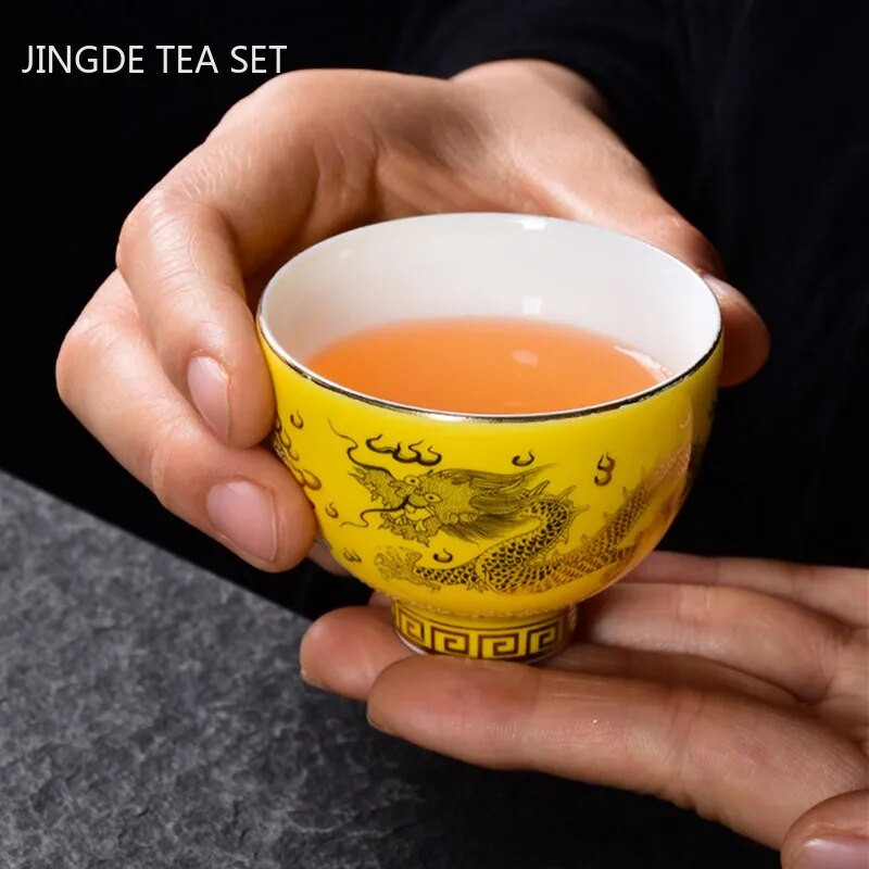 Kineska keramička šalica za čaj s uzorkom zmaja Porculanska kućanska mala zdjelica za čaj Boutique Prijenosna šalica za čaj Osobni master šalica za čaj Set