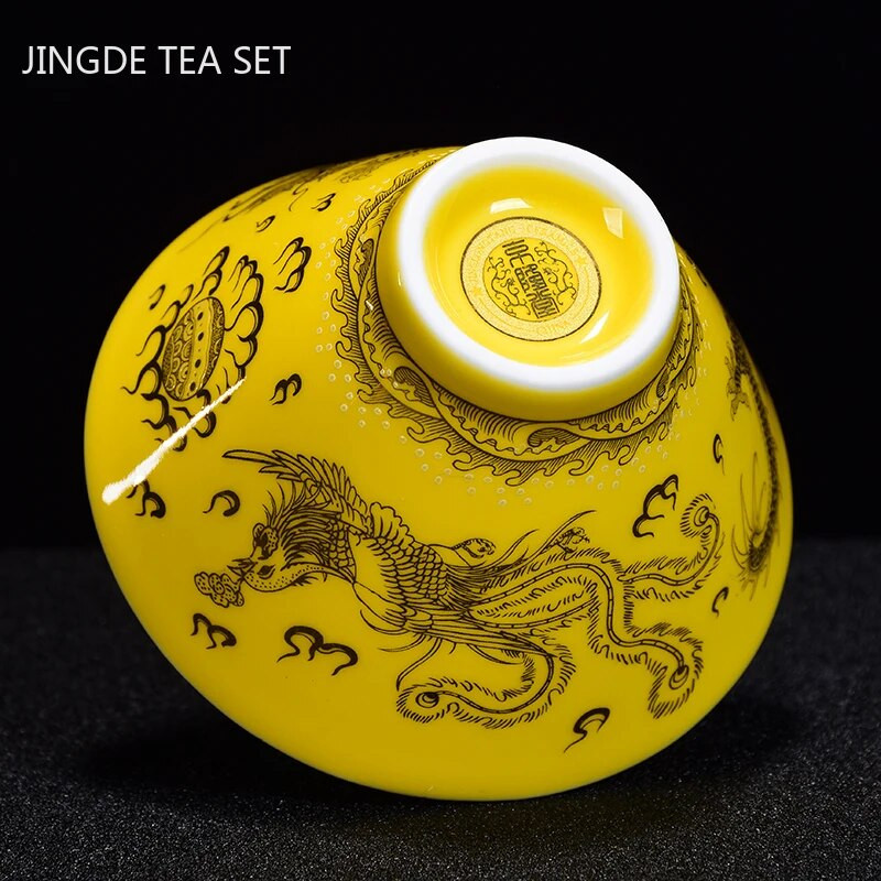 Kineska keramička šalica za čaj s uzorkom zmaja Porculanska kućanska mala zdjelica za čaj Boutique Prijenosna šalica za čaj Osobni master šalica za čaj Set