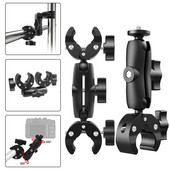 Motocikla dubultklips kronšteins Insta360 X2 X3, kas paredzēts GoPro 11 10 velosipēdu darbības kamerai 360° dubultā galvas statīvs Piederumi instrumenti