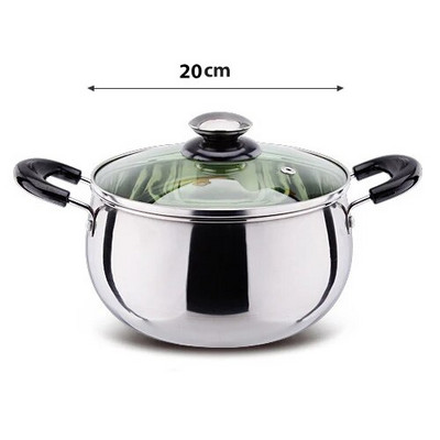 Nerūdijančio plieno pieno puodas Nelipnus sriubos puodai Keptuvės Virtuvė Wok Tinka indukcinei viryklei dujinė 14/18/22 cm