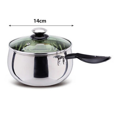 Nerūdijančio plieno pieno puodas Nelipnus sriubos puodai Keptuvės Virtuvė Wok Tinka indukcinei viryklei dujinė 14/18/22 cm