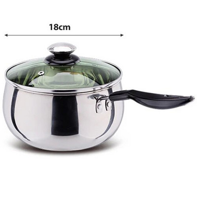 Nerūdijančio plieno pieno puodas Nelipnus sriubos puodai Keptuvės Virtuvė Wok Tinka indukcinei viryklei dujinė 14/18/22 cm