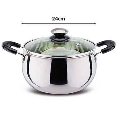 Nerūdijančio plieno pieno puodas Nelipnus sriubos puodai Keptuvės Virtuvė Wok Tinka indukcinei viryklei dujinė 14/18/22 cm