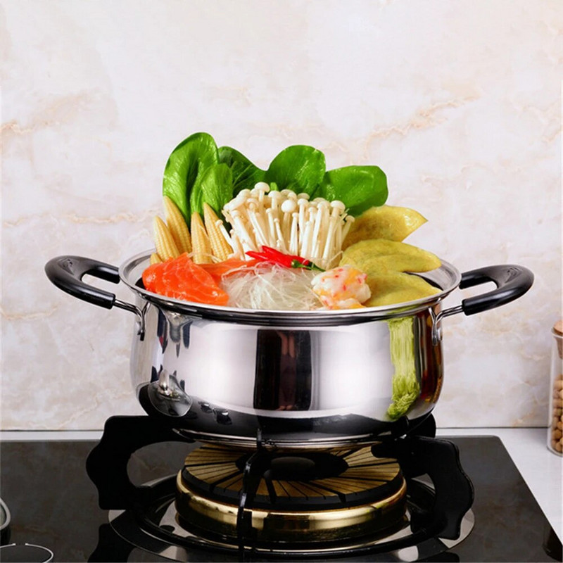 Nerūdijančio plieno pieno puodas Nelipnus sriubos puodai Keptuvės Virtuvė Wok Tinka indukcinei viryklei dujinė 14/18/22 cm