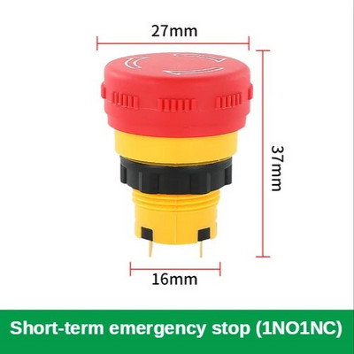 Comutator de oprire de urgență din plastic de 16 mm Buton de blocare cu autoblocare Întrerupător cu cap ciupercă roșie pentru blocarea liftului de ridicare a echipamentelor