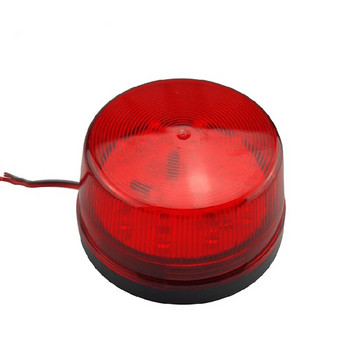 Червена светлинна сирена Вътрешна външна кабелна алармена светкавица DC 12V 24V AC 220V със звук и без звук