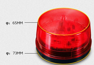 Punane vilkuv sireen siseruumides, välitingimustes, juhtmega alarmi välklamp DC 12V 24V AC 220V heli ja hääletu