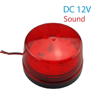 Punane vilkuv sireen siseruumides, välitingimustes, juhtmega alarmi välklamp DC 12V 24V AC 220V heli ja hääletu