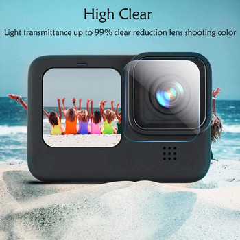 Ultra-HD закалено стъкло за GoPro Hero 12 Черен протектор на екрана Фолио против надраскване за GoPro 12 11 10 9 Камери Протектор за обективи