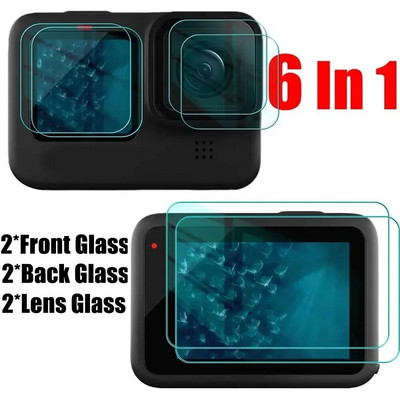 Ultra-HD rūdīts stikls priekš GoPro Hero 12 melns ekrāna aizsargs Pretskrāpējumu plēve priekš GoPro 12 11 10 9 kameru objektīva aizsargs