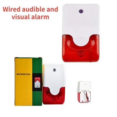 Alarma cu sirenă stroboscopică 103 dB Claxon 12V/24V/220V Cablaj Alarma intermitentă Lumini de alarmă în aer liber Poliție Lumină stroboscopică Sirenă Poliție