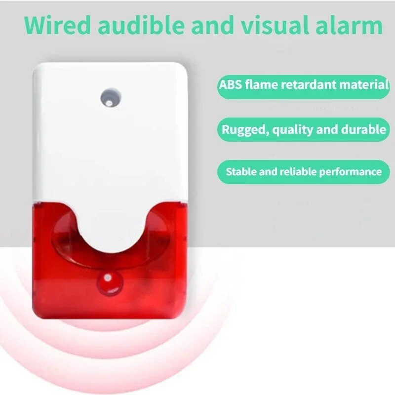 Vilkuv sireen Alarm 103 dB Helisignaal 12V/24V/220V Juhtmed Vilkuv Alarm Välisalarm Tuled Politsei Strobe Light Sireen Politsei