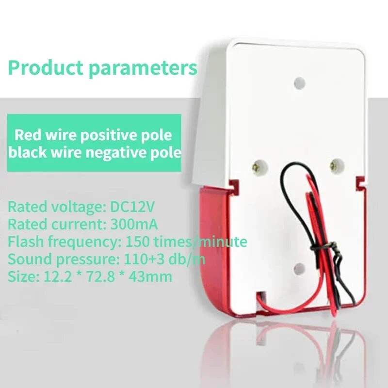 Vilkuv sireen Alarm 103 dB Helisignaal 12V/24V/220V Juhtmed Vilkuv Alarm Välisalarm Tuled Politsei Strobe Light Sireen Politsei