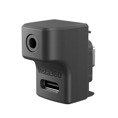 Insta360 Ace Pro Mic Adapter Audio Microphone Mount Type-C 3,5 mm портове Запис и зареждане за ACE & ACE PRO аксесоар