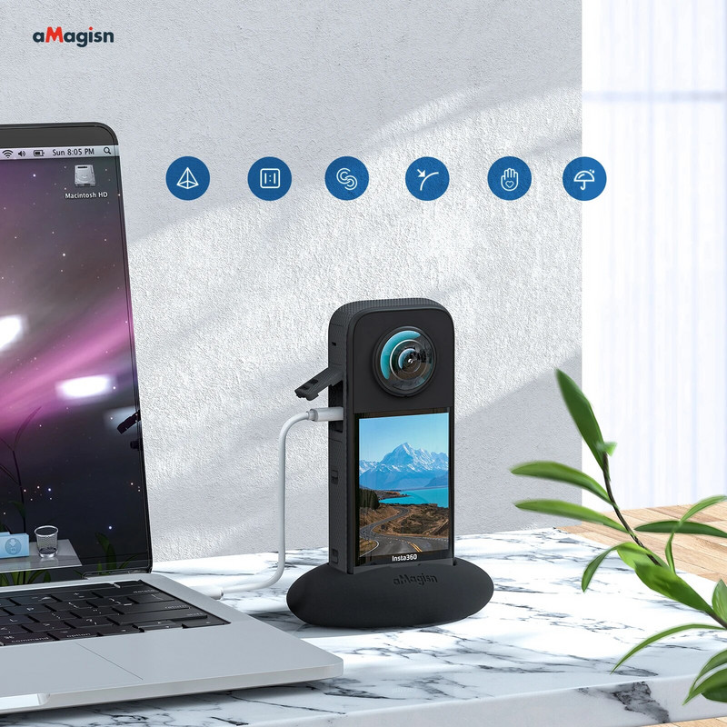 „Insta360 X3“ fotoaparato tvirtinimo prie stalo stovo pagrindo laikiklis silikoninis transporto priemonės doko atrama veiksmo kameros priedas